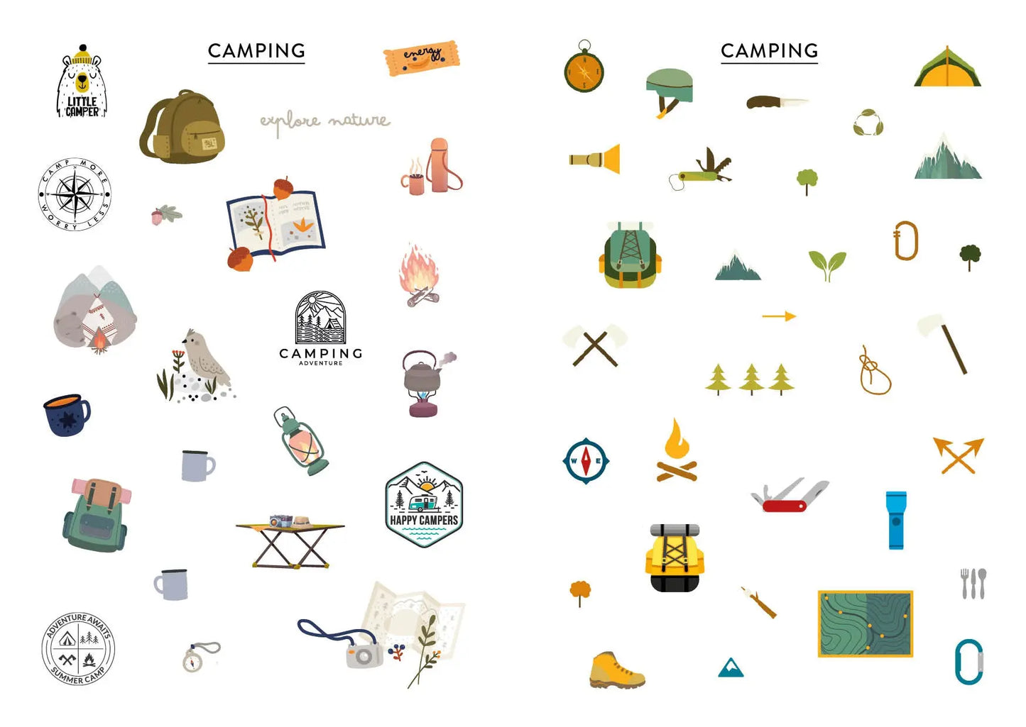 Bullet Journal Stickerbuch CAMPING & NATURE LOVE EMF Verlag