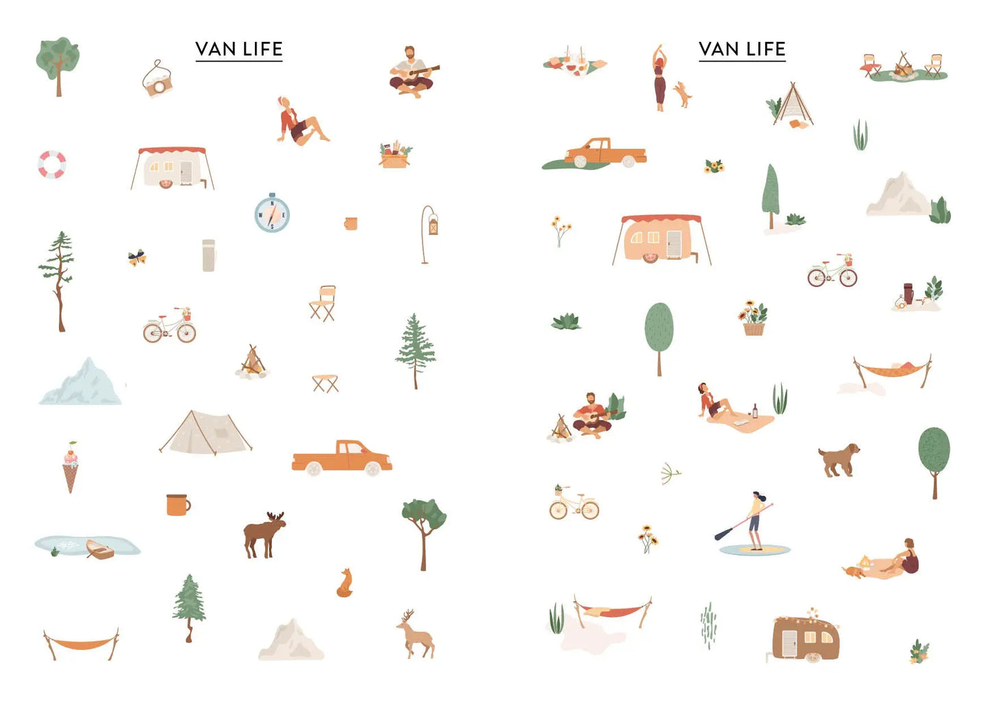 Bullet Journal Stickerbuch CAMPING & NATURE LOVE EMF Verlag