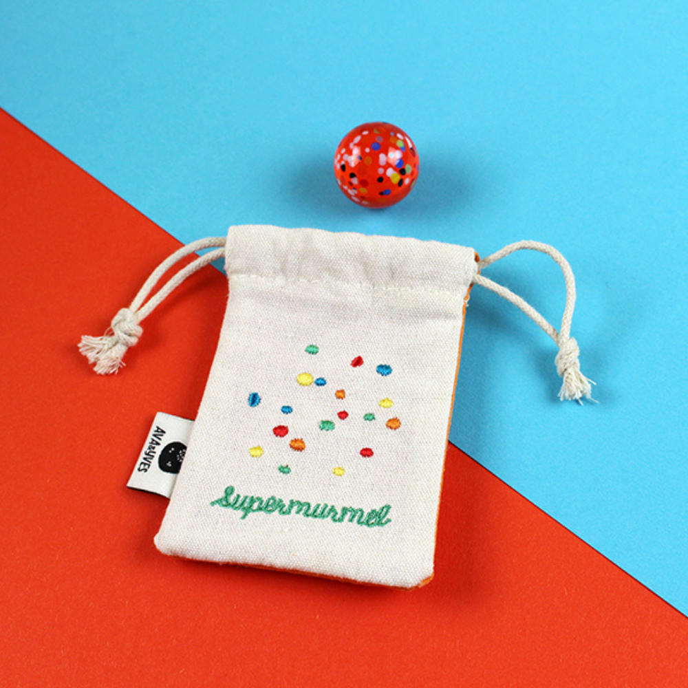 Supermurmel | Muranoglasmurmel mit Konfetti