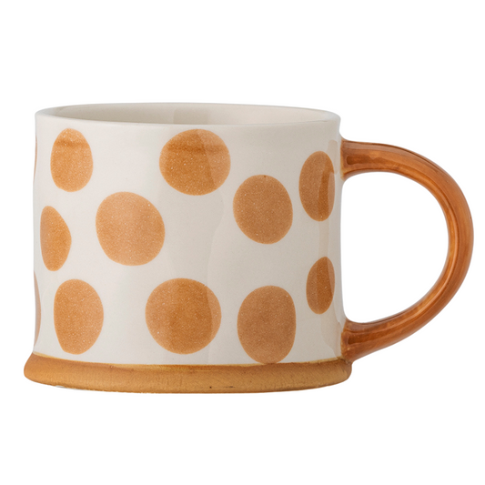 Linora | Handbemalter Steingutbecher - Punkte | 4 Farben