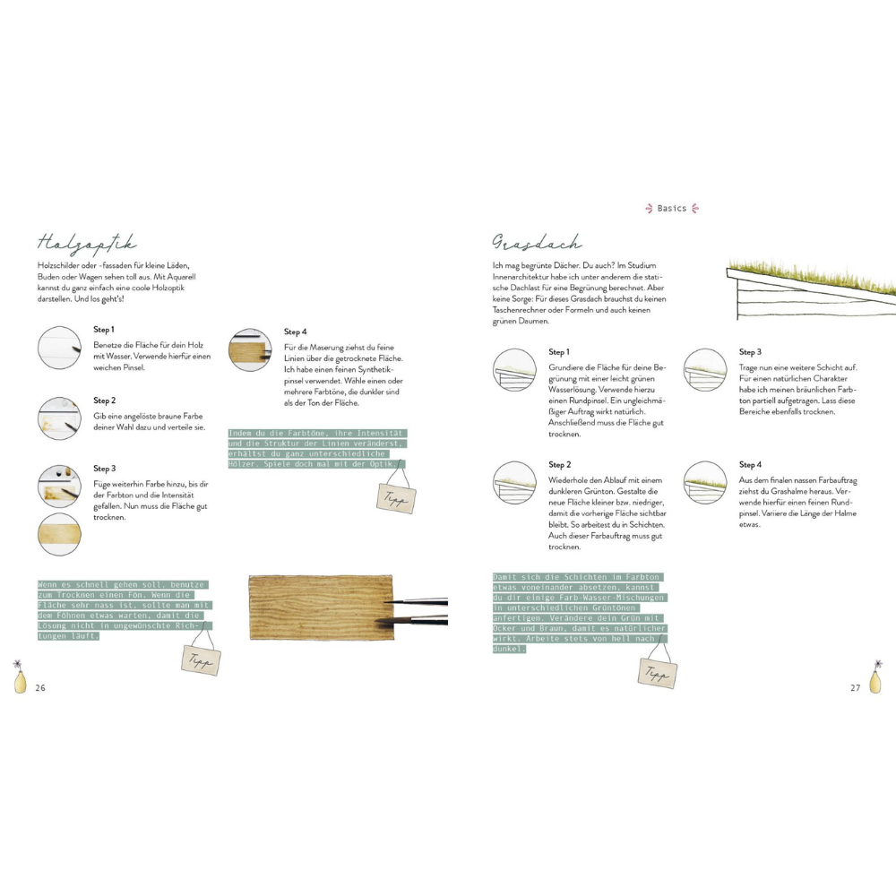 Watercolor Little Shops | Kreativbuch