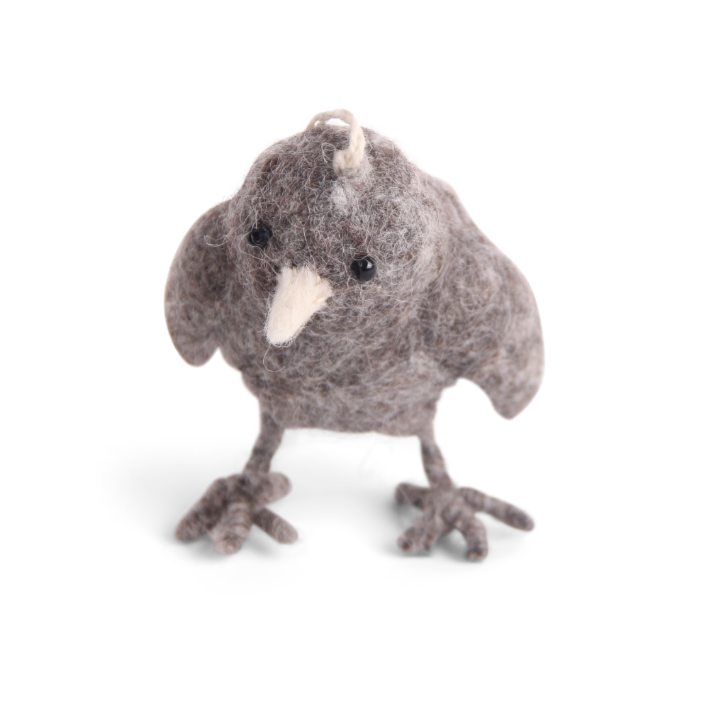 Mini Chicken grey | Filz-Anhänger