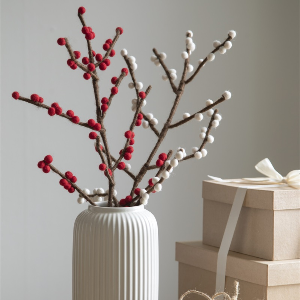 Berry Branch | Filz-Zweig mit Beeren | verschiedene Farben