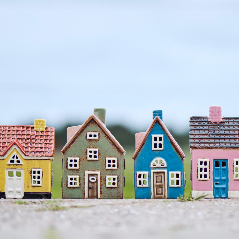 Teelichthaus Nyhavn | Skandinavische Hygge | braune Tür | 3 Varianten