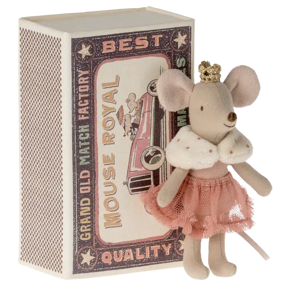 Prinzessin Maus in Streichholzschachtel | Maileg Figur – Kleine Schwester | 2 Varianten