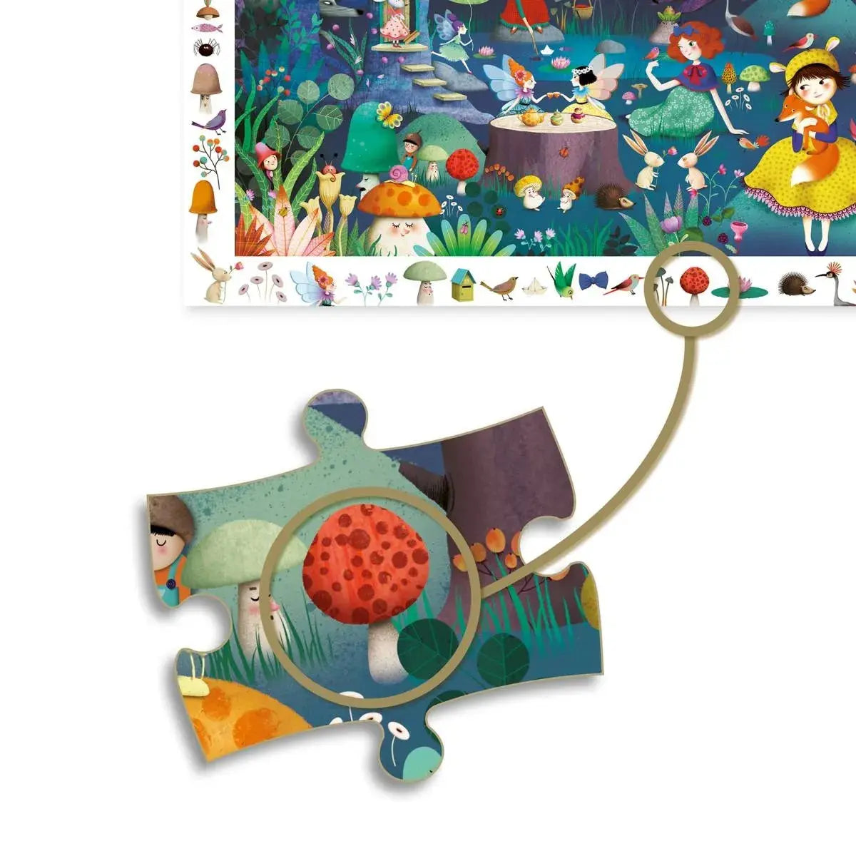 Wimmelpuzzle: ZAUBERWALD - 100 Teile Djeco