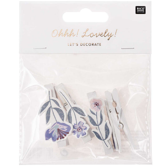 Blüten | blau | Dekoklammern