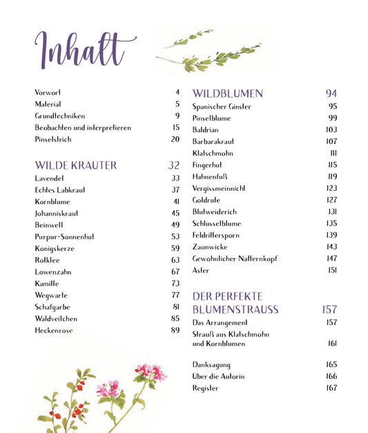 Wildflower Watercolor – Blumen Aquarelle malen | EMF | Kreativbuch