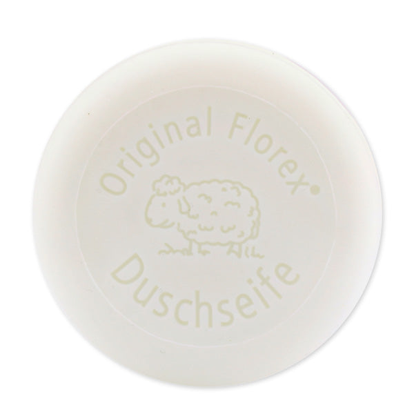 Duschseife Schneerose im Waschbeutel | Florex® | Schafmilchseife