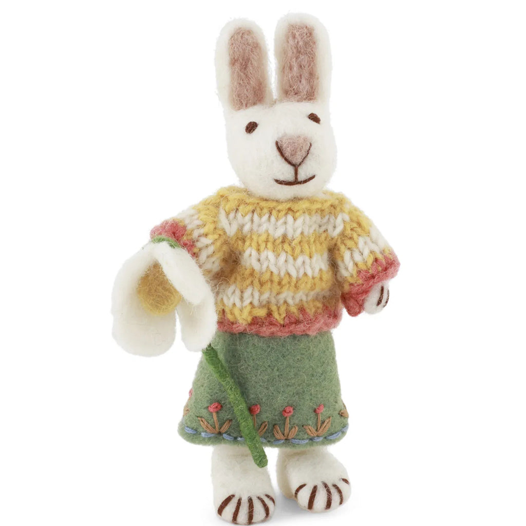Small White Bunny Boy & Girly | Filz - Figur | 2 Varianten