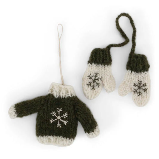 Strickpulli & Handschuhe | Gry & Sif | Winterdeko | 2 Varianten