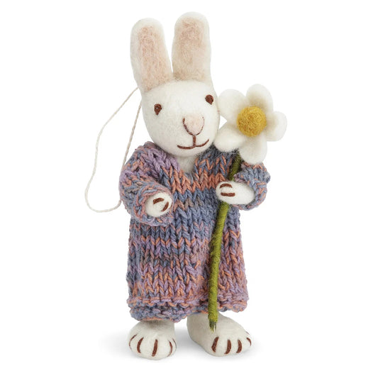 White Bunny Boy & Girly | Filz-Figuren | 2 Varianten