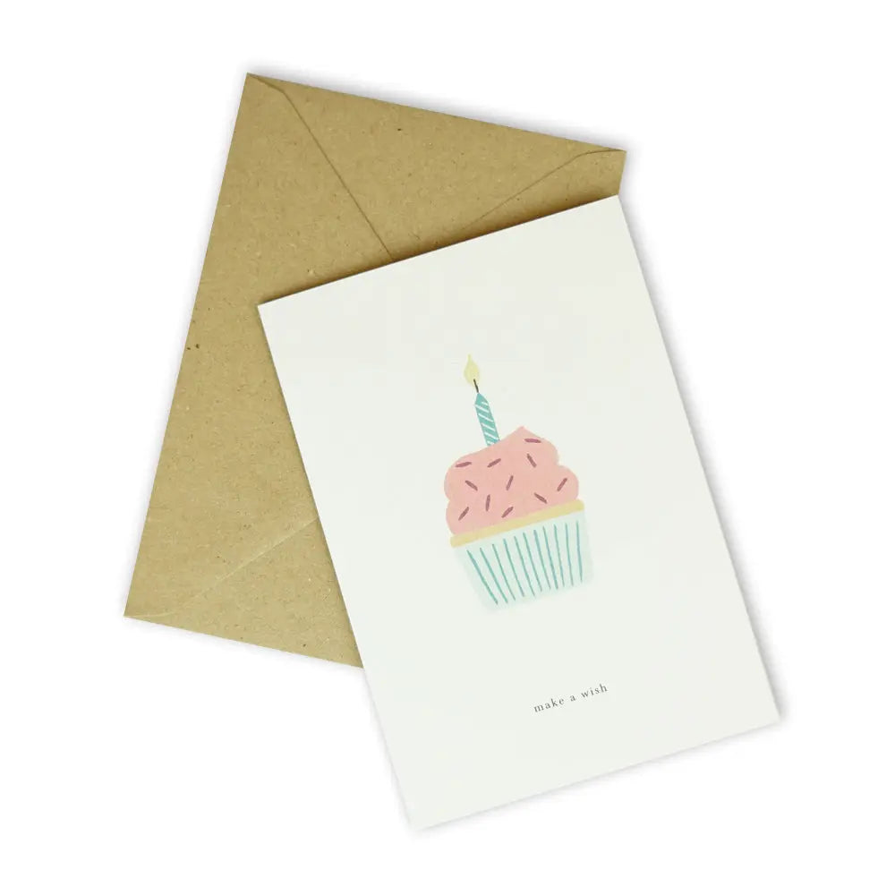 Grußkarte BIRTHDAY CAKE | make a wish - Feder&Konfetti Store