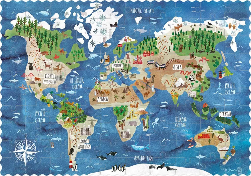 Pocket Puzzle DISCOVER THE WORLD - Feder&Konfetti Store