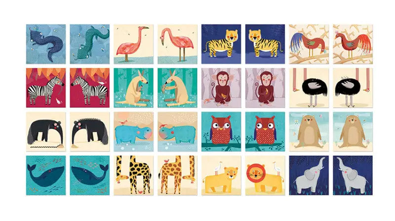 Memory-Spiel WILD ANIMALS - Feder&Konfetti Store
