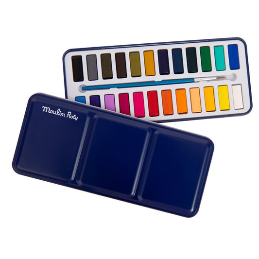 Aquarellfarben im Metallkasten | Künstlerbedarf