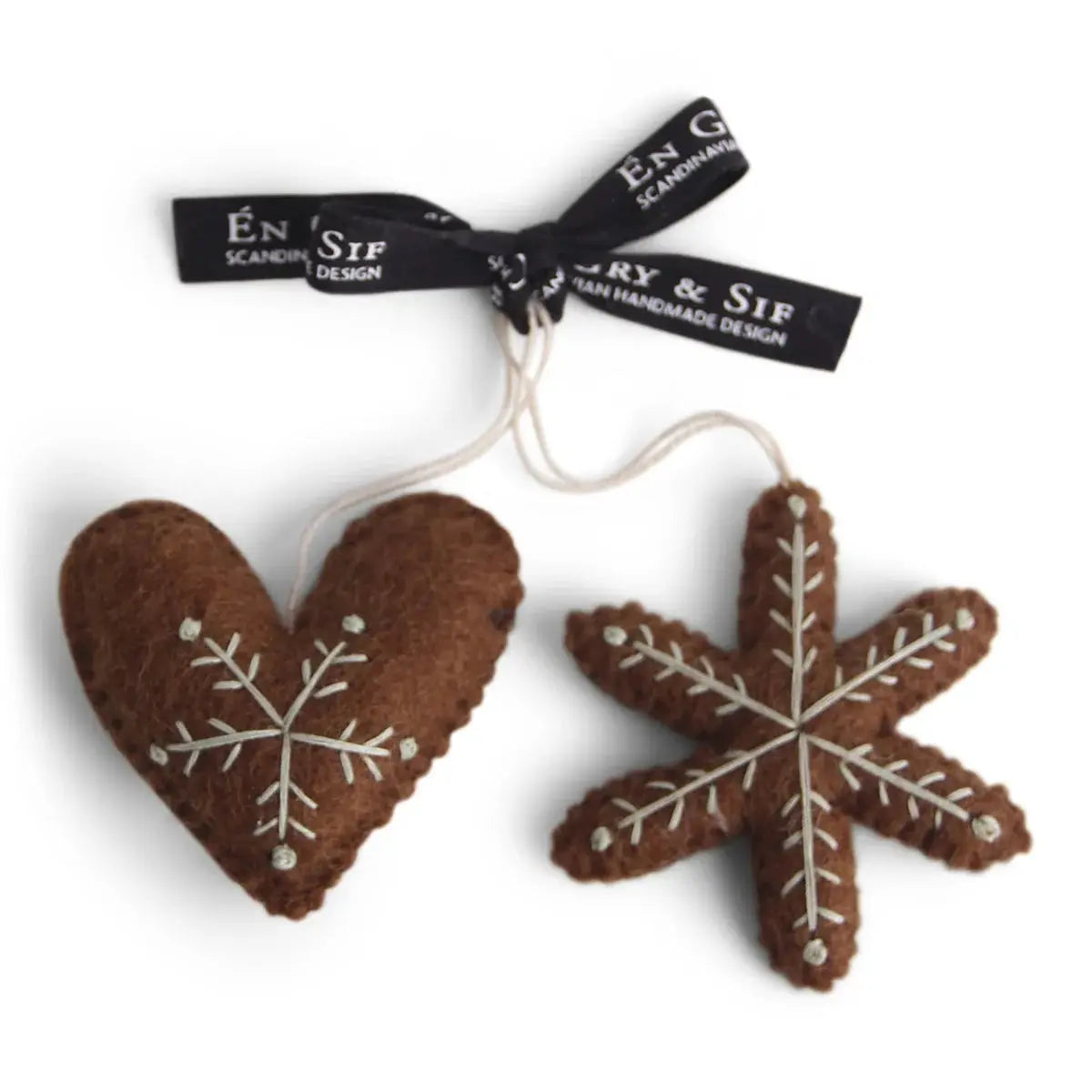 Anhänger GINGERBREAD HEART & STAR | 2er Set Én Gry & Sif