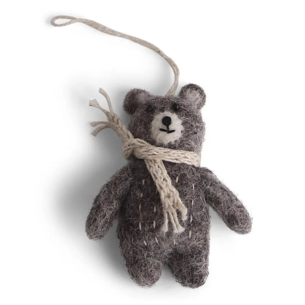 Anhänger MINI BEAR GREY | beige scarf Én Gry & Sif