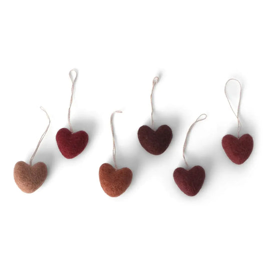 Anhänger MINI HEARTS DUSTY RED | 6er Set Én Gry & Sif