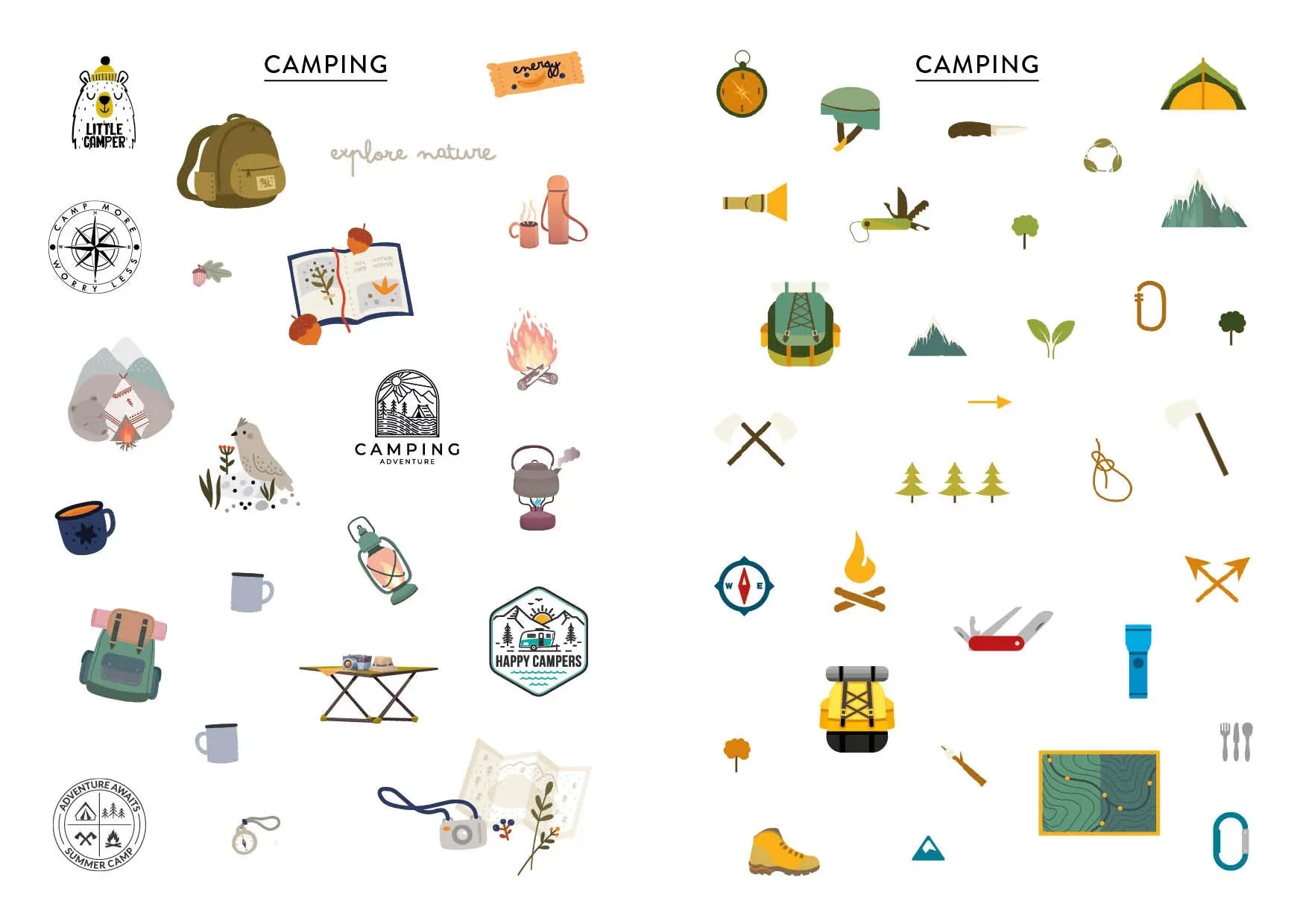 Bullet Journal Stickerbuch CAMPING & NATURE LOVE EMF Verlag