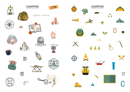Bullet Journal Stickerbuch CAMPING & NATURE LOVE EMF Verlag