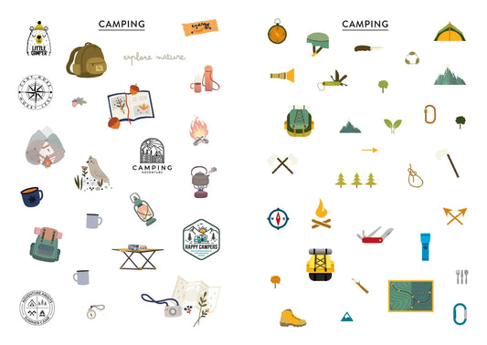 Bullet Journal Stickerbuch CAMPING & NATURE LOVE EMF Verlag