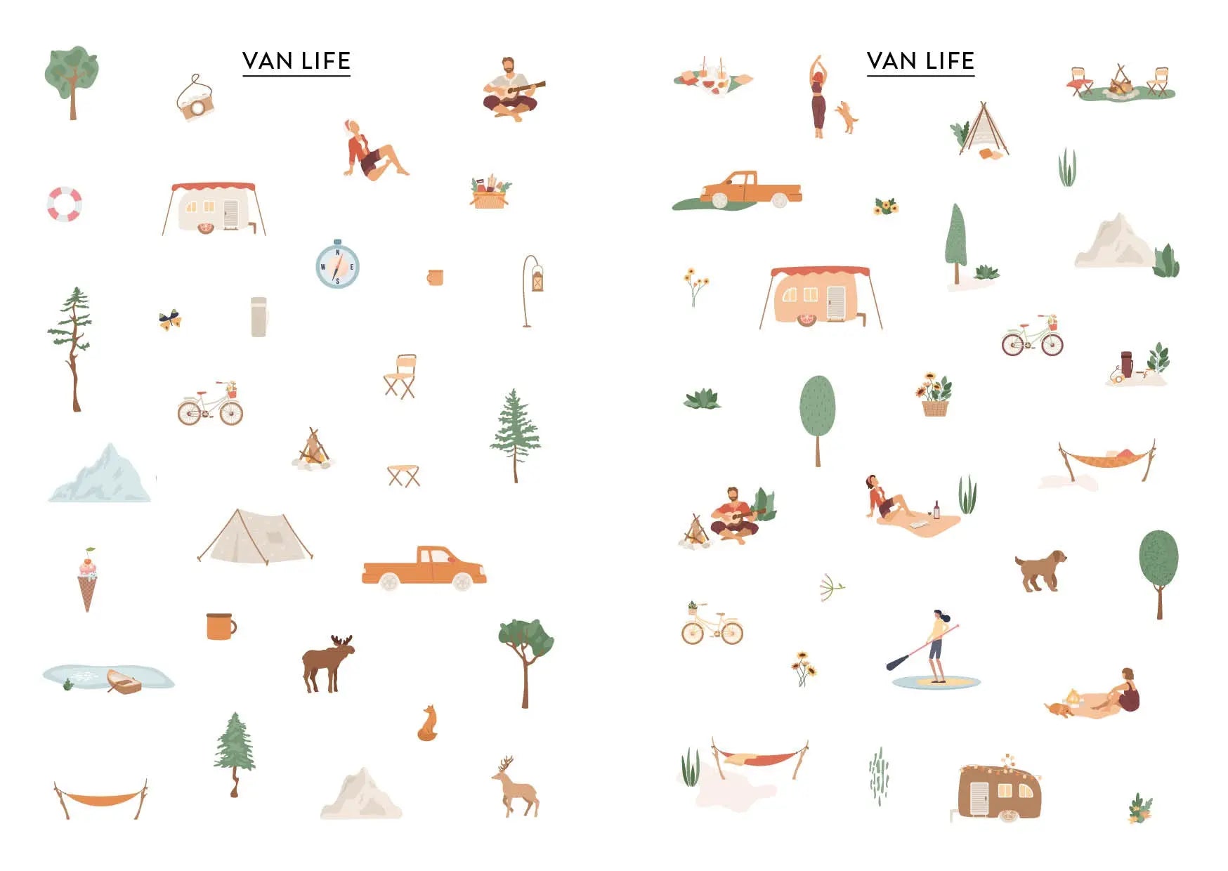 Bullet Journal Stickerbuch CAMPING & NATURE LOVE EMF Verlag