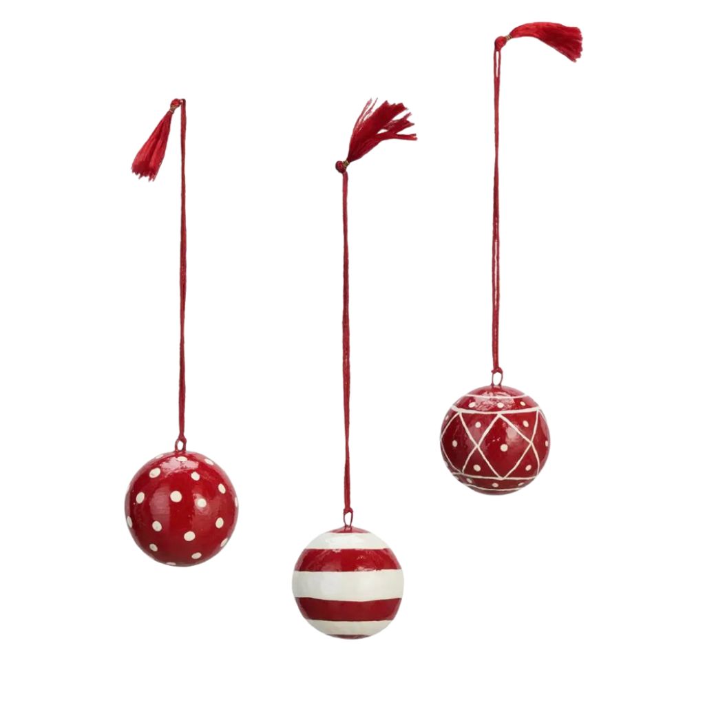 Handmade paper mache | Madam Stoltz | Weihnachtsbaum-Anhänger |  6 Varianten