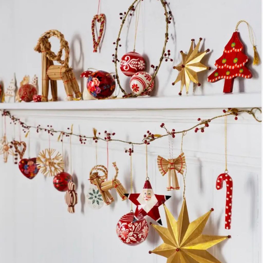 Handmade paper mache | Madam Stoltz | Weihnachtsbaum-Anhänger |  6 Varianten