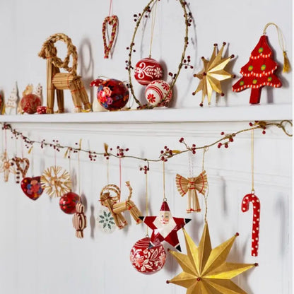 Handmade paper mache | Madam Stoltz | Weihnachtsbaum-Anhänger |  6 Varianten