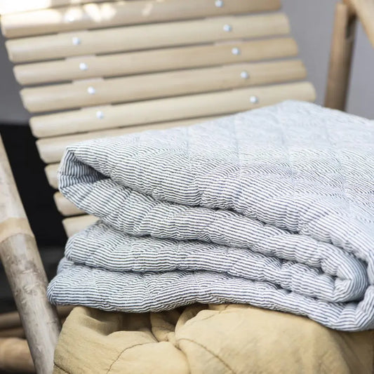 Decke GESTREIFT | weiß dunkelgrau Ib Laursen