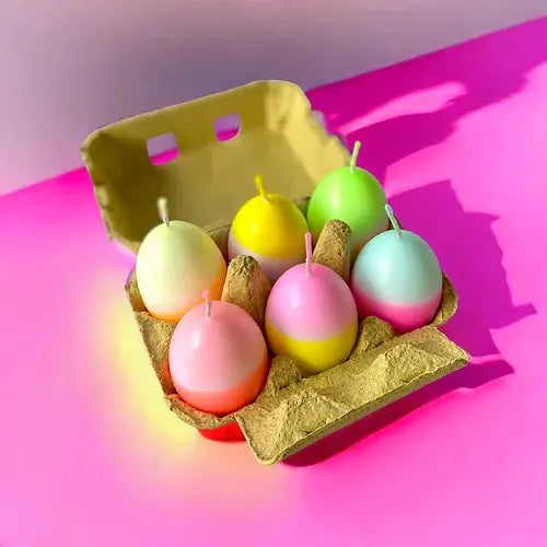 Dip Dye Kerzen EGGS | Sixpack yellow Pink Stories