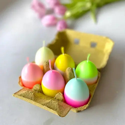 Dip Dye Kerzen EGGS | Sixpack yellow Pink Stories