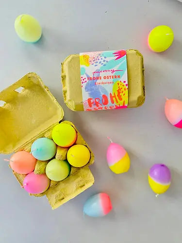 Dip Dye Kerzen EGGS | Sixpack yellow Pink Stories