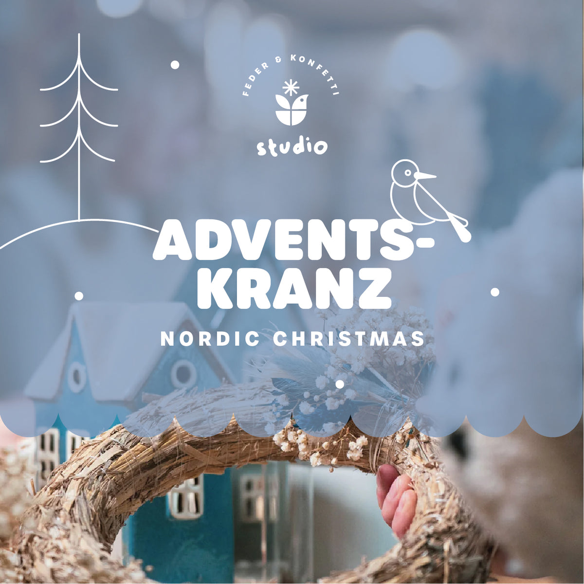 Nordic Christmas – Dein Scandi Adventskranz mit Trockenblumen | Workshop in Leipzig