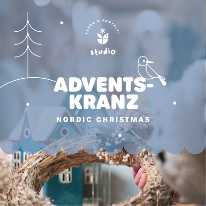 Nordic Christmas – Dein Scandi Adventskranz mit Trockenblumen | Workshop in Leipzig
