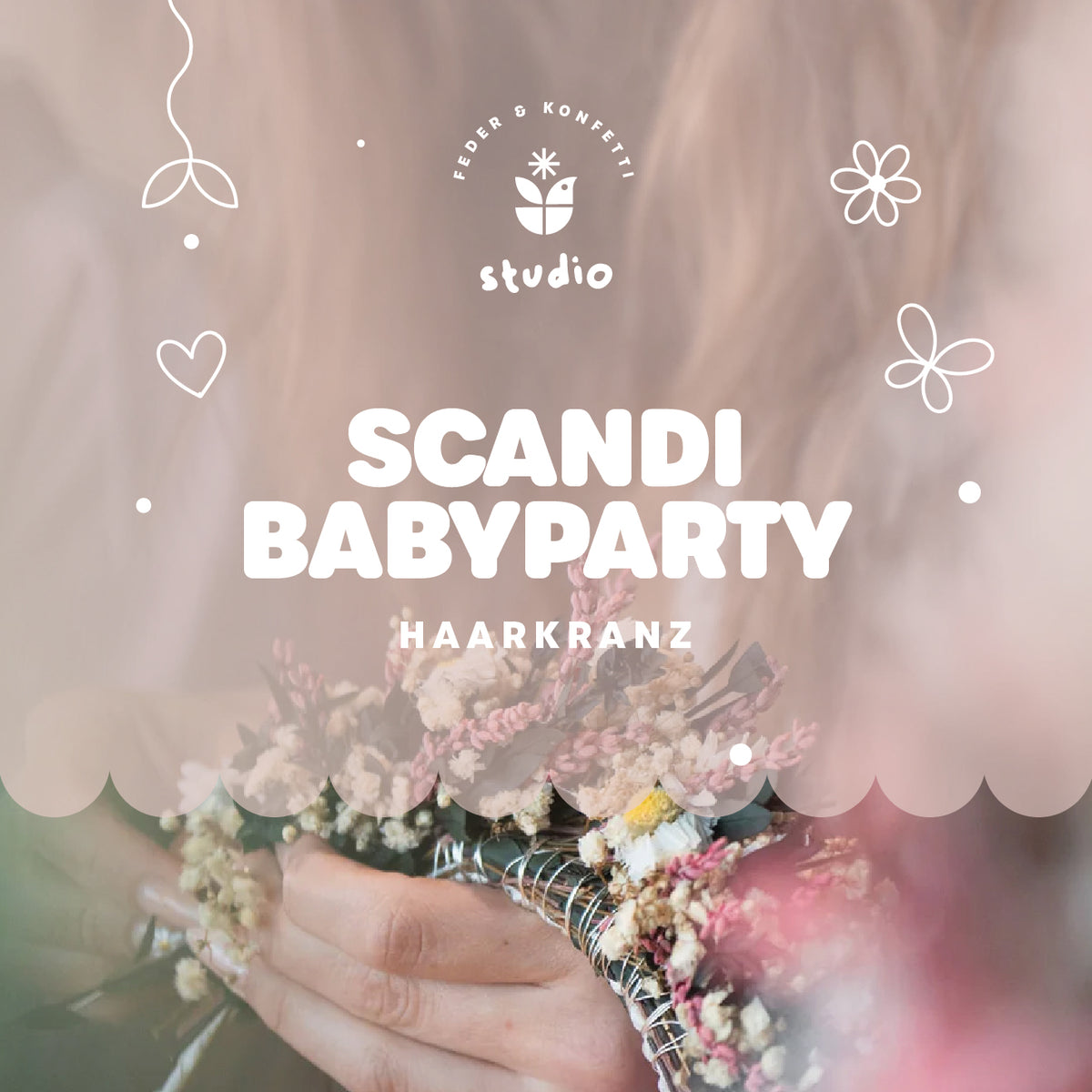 Scandi Babyparty | Feder&Konfetti | Haarkranz-Workshop in Leipzig
