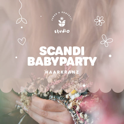 Scandi Babyparty | Feder&Konfetti | Haarkranz-Workshop in Leipzig
