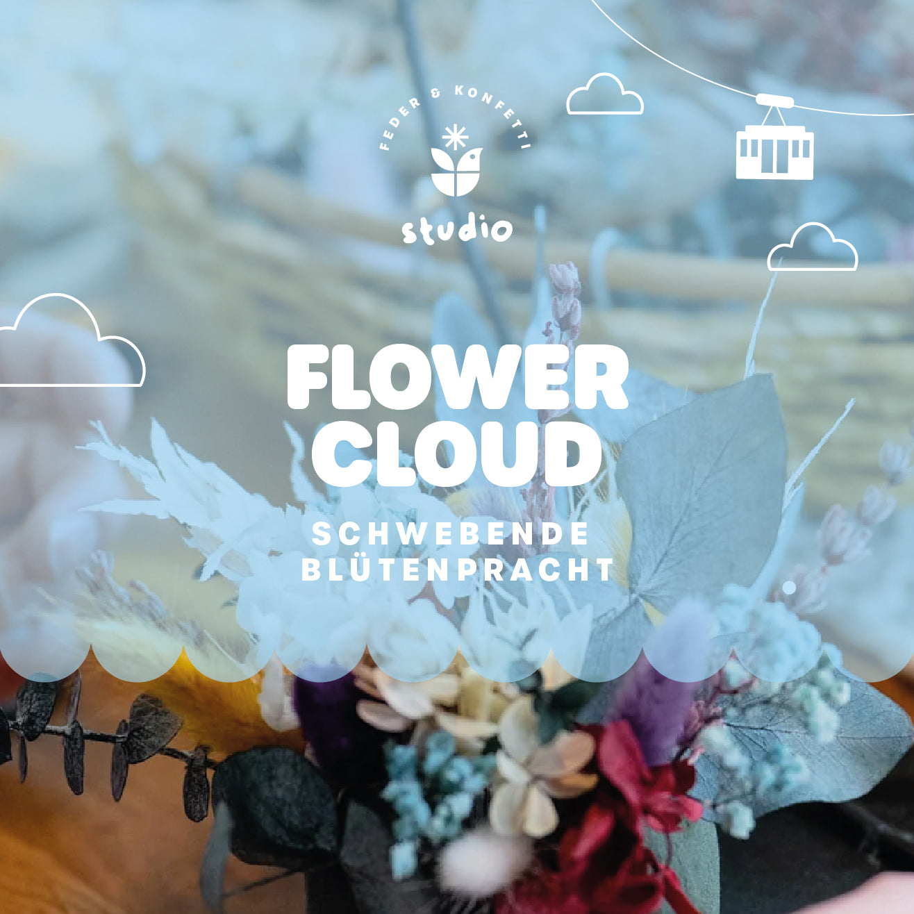 Flower Cloud | Feder&Konfetti | Deine schwebende Blütenpracht Workshop in Leipzig