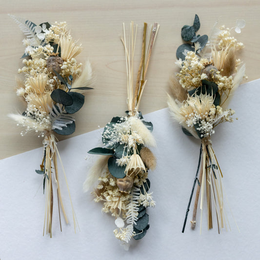 Natural Boho | Mini-Trockenblumensträuße | 3er Set