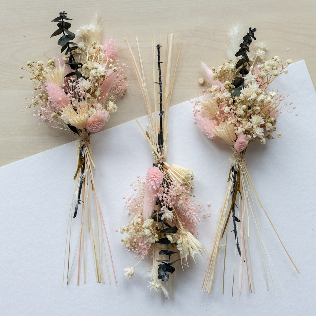 Rosé Dreams | Mini-Trockenblumensträuße | 3er Set