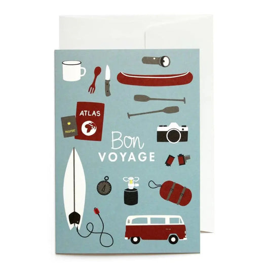 Grußkarte BON VOYAGE Roadtyping