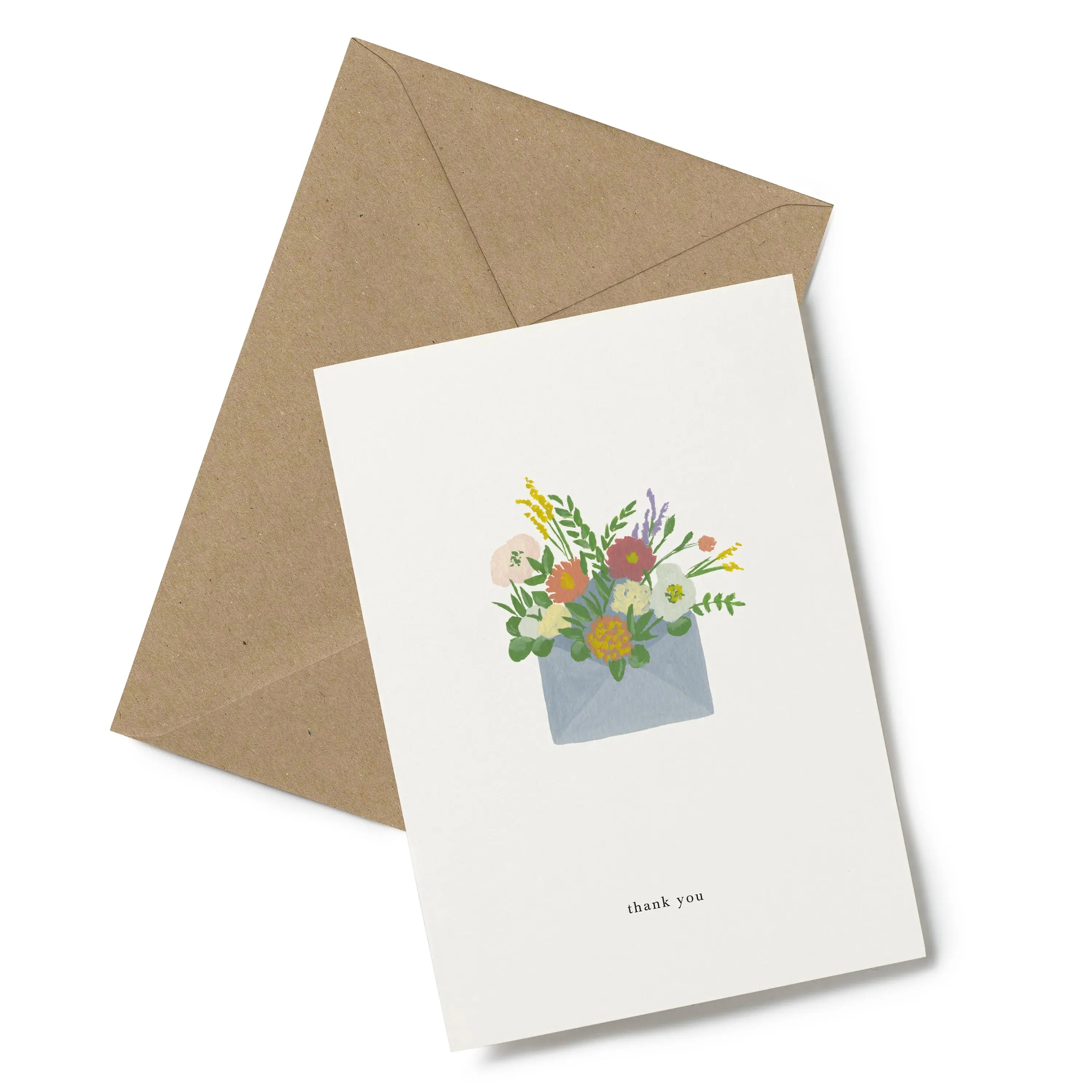 Grußkarte FLOWER ENVELOPE | thank you - Feder&Konfetti Store