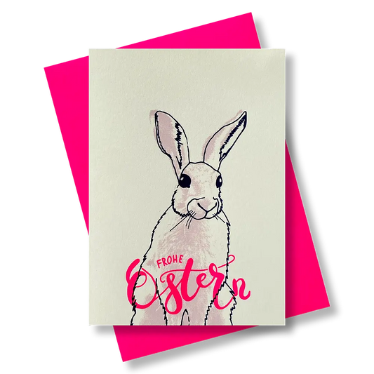 Grußkarte HASE | 2 Farben Pink Stories