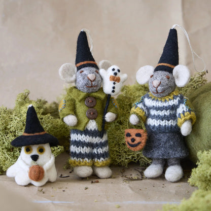 Halloween Ghost mit Pumpkin | Gry & Sif | Filzfigur