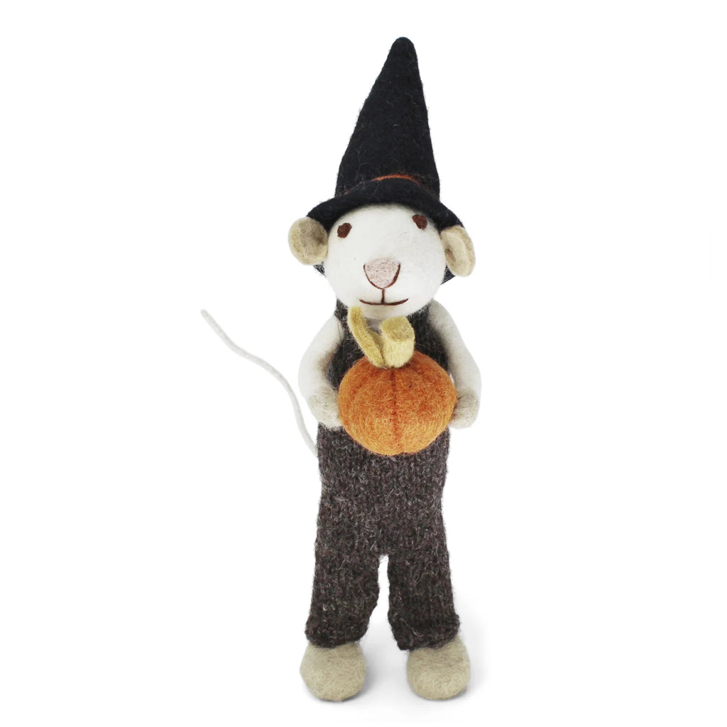 Boy Mouse mit Pumpkin | Gry & Sif | Filzfigur
