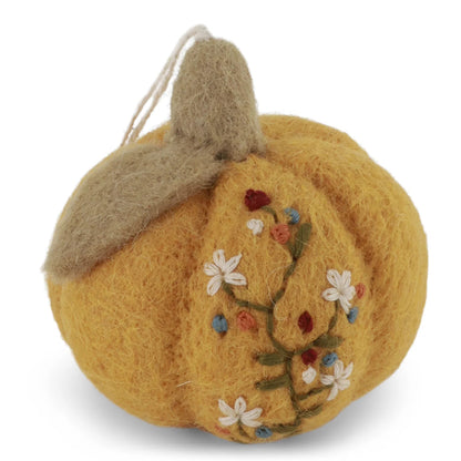 Pumpkin with Embroidery | Gry & Sif | Filz-Anhänger | 2 Farben