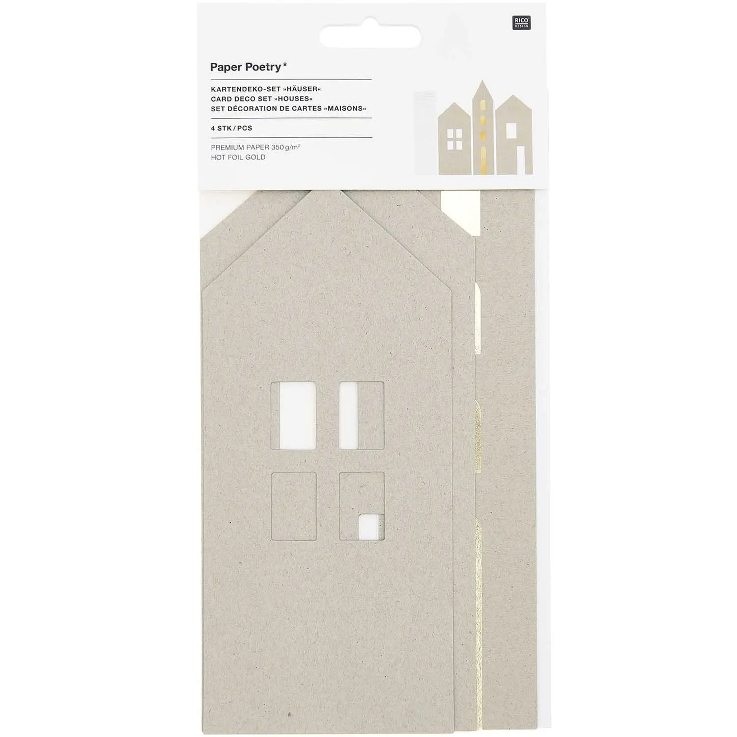 Kartendeko-Set HÄUSER - Feder&Konfetti Store