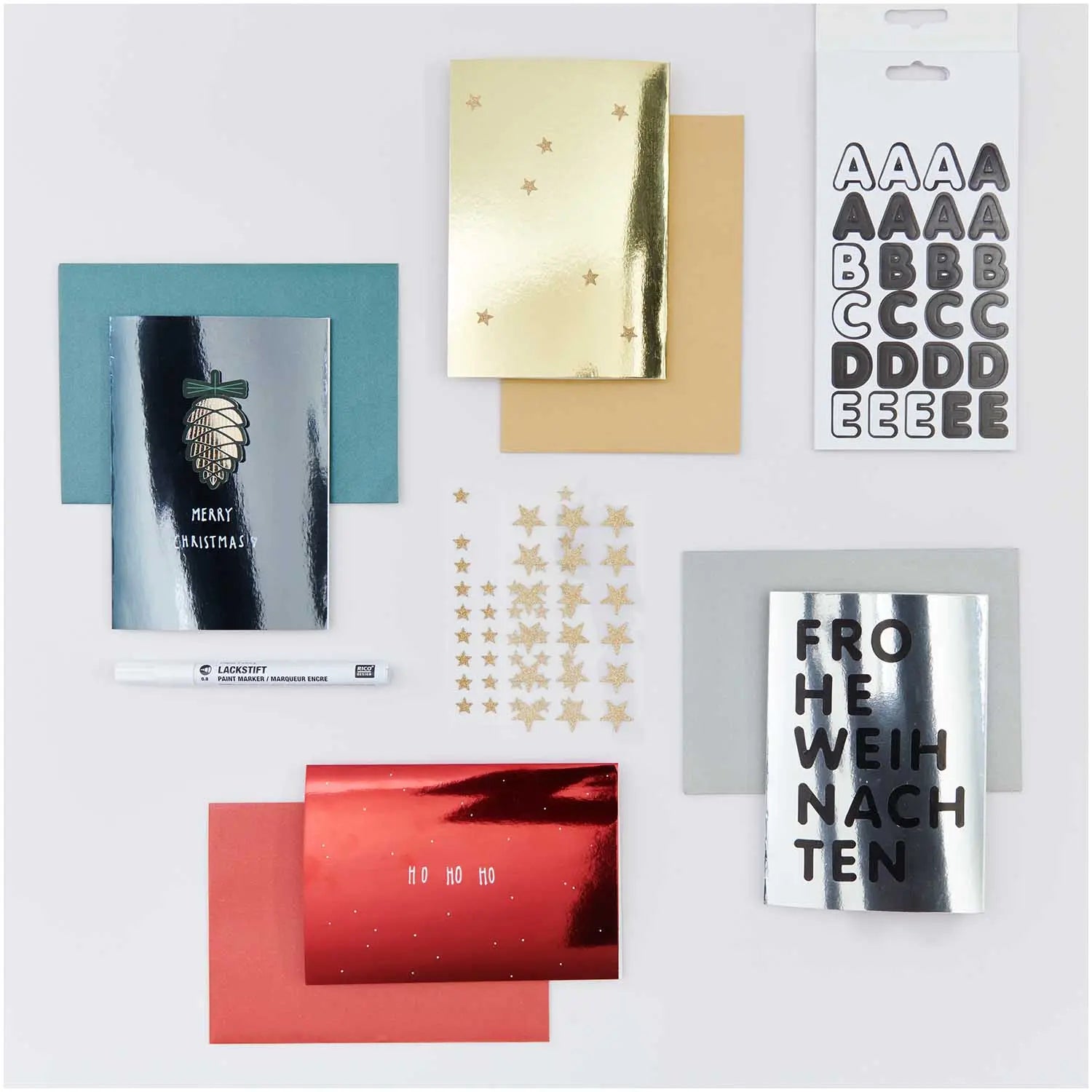 Kartenset Spiegelkarton & Perlmutt | 2 Farben - Feder&Konfetti Store