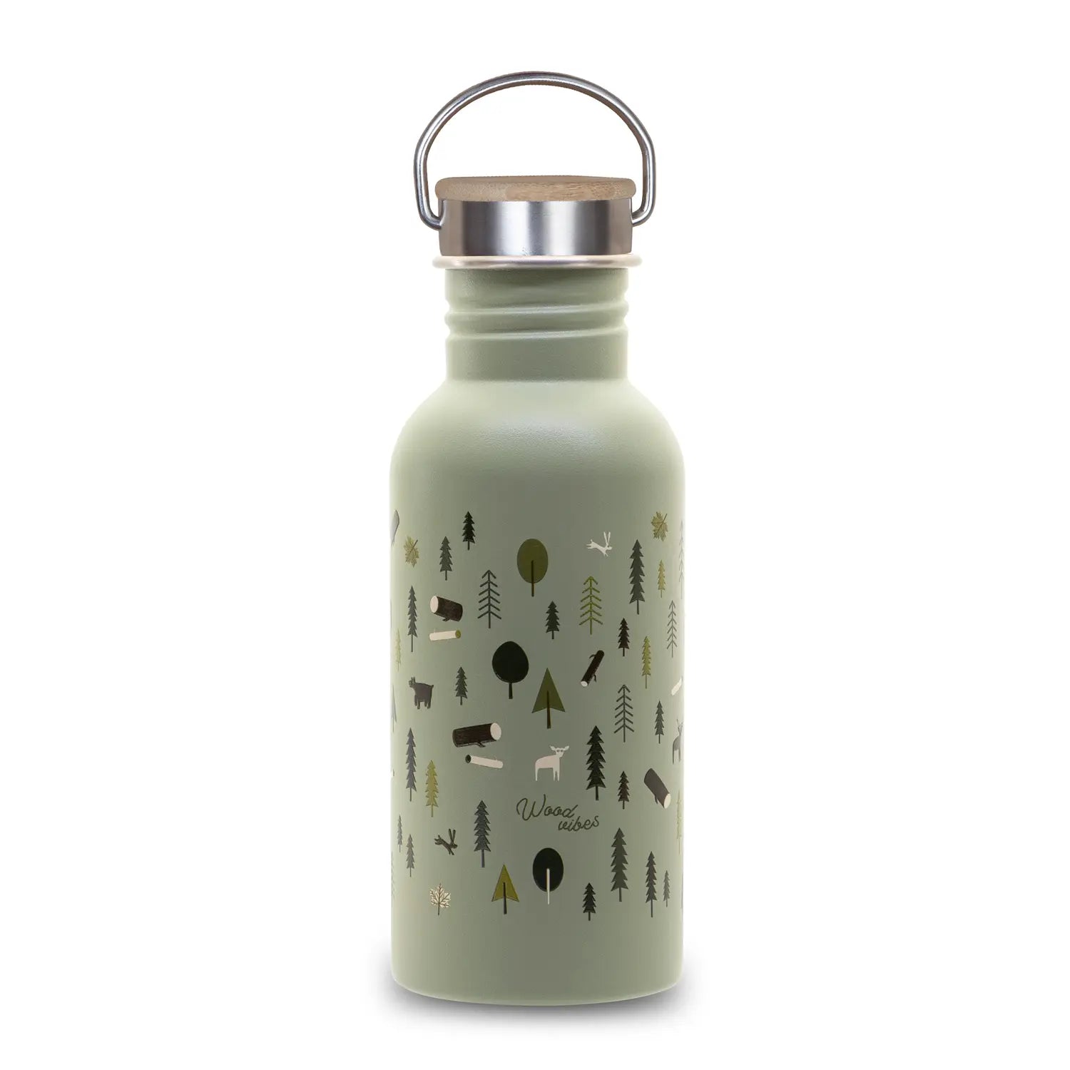 Kindertrinkflasche WOOD VIBES - Feder&Konfetti